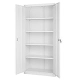 VEVOR Metal Storage Cabinet, Lockable Steel Garage Cabinet with Adjustable Shelves, 2 Magnetic Doors, 2 Keys, 5-Tiers Tool Storage Locker for Home, Office, School, Warehouse, Basement, Laundry, White VEVOR