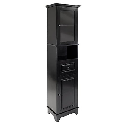 Winsome Wood Alps Tall Cabinet with Glass Door and Drawer - WoodArtSupply