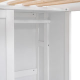 Twin Size Loft Bed with Wardrobe, Desk, and Storage by Harper & Bright Designs in White Finish Harper & Bright Designs