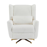 Christopher Knight Home Dolia Boucle Fabric Upholstered 360° Swivel Chair, Push-Back Power Recliner Chair, Iron Recliner Sofa with Rotation, Living Room Lounge Sofa, Adjustable Backrest, Beige+Gold Christopher Knight Home