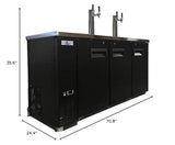 Beer Keg Dispenser Kegerator Commercial Refrigerator 72" Brew Fridge cooler Stainless steel NSF 4 Tap, Black, Three Half Keg, 2 Tower UDD24-72 cooler depot