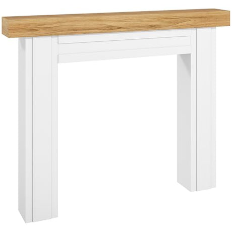 HOMCOM Modern Fireplace Mantel, Freestanding Fireplace Surround with Leg for Electric Fireplaces, 51.2" W x 40.6" H, Natural Wood HOMCOM