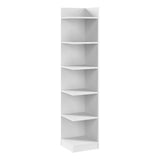 Bush Home Universal 15W Tall Corner Bookshelf in White, 6 Shelf Narrow Bookcase for Home Office Storage or Living Room Organization Bush Home