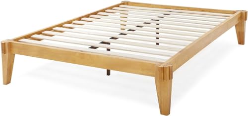 Bme Chalipa 14” Solid Wood Queen Bed Frame with Japanese Joinery - Minimalist Platform Design & Enhanced Storage - WoodArtSupply