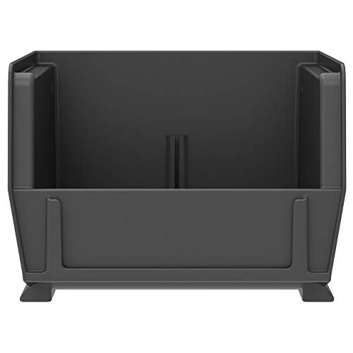 Akro-Mils 30210 AkroBins Plastic Storage Bins, Space-Saving Stackable Bins for Garage, Pantry, Craft Organization, 5-" x 4-" x 3-", Black, 24-Pack Akro-Mils