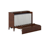 AFI, Santa Fe Full Murphy Bed Chest with 6" Mattress & Built-in USB Charger, Walnut AFI