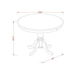 East West Furniture ANBO5-LWH-W 5 Piece Dinette Set for 4 Includes a Round Kitchen Table with Pedestal and 4 Dining Chairs, 36x36 Inch, Linen White East West Furniture