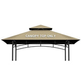 5' x 8' Grill Gazebo Replacement Canopy Roof Only,Waterproof Double Tiered Shelter Cover,Outdoor BBQ Gazebo Canopy Top Fit for Gazebo Model L-GG001PST-F (Khaki) Iheqard