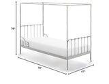 RAREFTI Canopy Bed Frame Twin Size Adjustable Bed Canopy Post Poles, Stainless Steel Bed Canopy Frame Poles for Four Corner Bed Platform Bed Bunk Bed, Silver(Canopy Frame Only) RAREFTI
