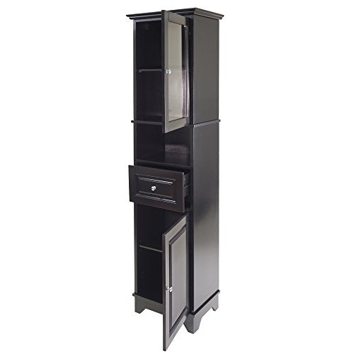 Winsome Wood Alps Tall Cabinet with Glass Door and Drawer - WoodArtSupply