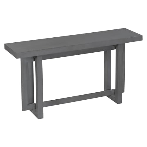 LUMISOL Industrial Console Table with Storage for Entryway, Accent Hallway Table with Industrial-Inspired Concrete Wood Top, Narrow Long Sofa Table, Dark Gray LUMISOL