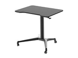Monoprice Gas‑Lift Height Adjustable Sit‑Stand Mobile Rolling Workstation Laptop and Computer Desk V2 - Max Weight Capacity 99 Lbs, Mobile Stand for Presentations or an Active Work Lifestyle, Black Monoprice