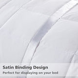 APSMILE Lightweight Down Feather Fibers Blanket, Summer Cooling Down Feather Fibers Comforter Twin Size, Ultra-Soft Breathable Thin Bed Quilt Duvet with Satin Trim(Twin, Cream White) APSMILE