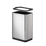 EKO Mirage-T 50 Liter / 13.2 Gallon Touchless Rectangular Motion Sensor Trash Can, Brushed Stainless Steel Finish EKO