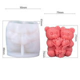 Large Flower Bear Cylinder Molds Silicone Wave Spiral Candle Mold - Silicone Resin Casting Molds for Candle & Resin & Soap Craft Supplies