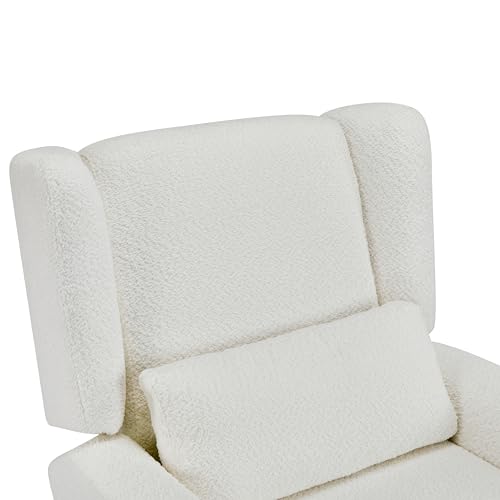Christopher Knight Home Dolia Boucle Fabric Upholstered 360° Swivel Chair, Push-Back Power Recliner Chair, Iron Recliner Sofa with Rotation, Living Room Lounge Sofa, Adjustable Backrest, Beige+Gold Christopher Knight Home