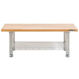 Seville Classics Storage Shelf Wood Bench, Granite Seville Classics