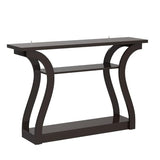 ZenStyle Wood Console Table with Curved Legs and Shelf, 3 Tier Modern Accent Sofa Table for Entryway, Living Room, Hallway, 47 in Wide, Easy Assembly (Cappuccino/Dark Brown) ZenStyle