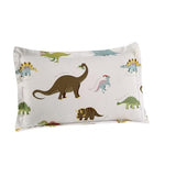MAG 3PCS White Dinosaur Queen Size Bedding Sheet Sets Included 1*Fitted Sheet and 2 Pilowcase for Kids, Boys and Girls (Queen, White) MAG