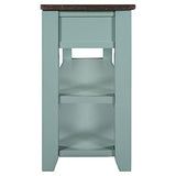 48'' Solid Wood Console Table, Modern Entryway Sofa Side Table with 3 Storage Drawers and 2 Shelves. Easy to Assemble (Green) Quarte