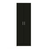 Madesa Pantry Storage Cabinet Armoire Closet with 2 Doors and 5 Utility Shelves 23" L Wooden Organization Unit for Bedroom, Office, Laundry Room, Kitchen, and Garage - Black Madesa