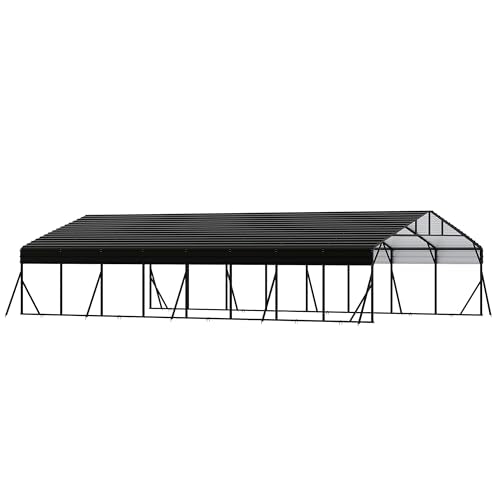 20x40 ft Metal Carport Kits with Galvanized Steel Roof, Heavy Duty Metal Roof Carport with Enhanced Base, TallMetal Carports Kits Garage for Tractors, Pickup, Boat, Car GarveeLife