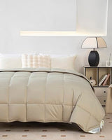 Eastwarmth Lightweight Goose Down Comforter Cooling Blanket Duvet for Summer/Warm Weather, 100% Cotton Cover Grey,Full/Queen Size(90x90inch) Eastwarmth