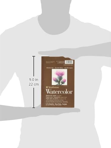 Strathmore (298-103 400 Series Watercolor Pad, 5.5"x8.5", 12 Sheets , White Strathmore