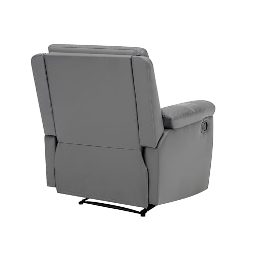 MINCETA Recliner Chairs,Modern 5" Wall Hugger Nursery Recliner with Overstuffed Arm and Back for Living Room,PU Leather in Gray