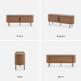 mopio Quin 59" Tambour TV Stand, Fluted Entertainment Center, Mid Century Modern TV Console, Television Stands for 65 Inch TV, Wood Media Storage Cabinet, Table Stand, Living Room (Walnut) mopio