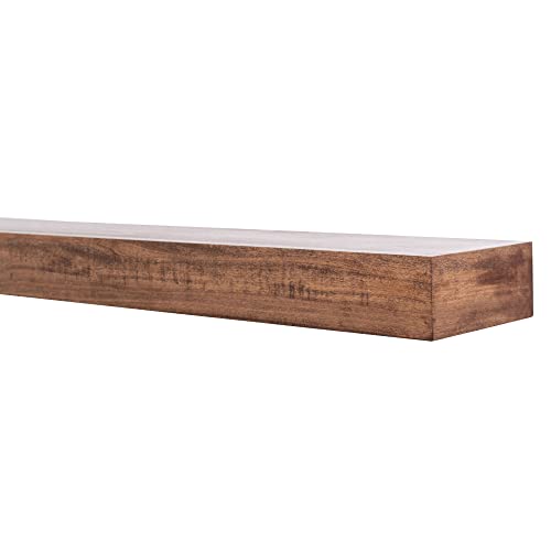 MANTELSDIRECT Mantels Direct Bedford 48 Inch Provincial Finish Floating Mantel Shelf - Modern Poplar Wood Shelf for Fireplaces, Hearths, Décor and More | Mantels Direct