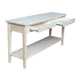 IC International Concepts Spencer Server Extended Length Console Table, Versatile Design for Dining Room, Hallway, or Entryway - Unfinished IC INTERNATIONAL CONCEPTS