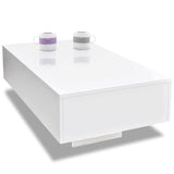vidaXL Modern Coffee Table in High Gloss White - Rectangular Table for Living Room, Easy to Clean MDF, 33.5" x 21.7" x 12.2" vidaXL