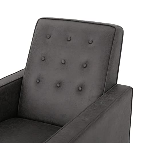 Christopher Knight Home Mervynn Mid-Century Modern Microfiber Recliner, Slate / Dark Espresso Christopher Knight Home