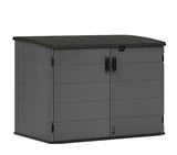 Stow-Away Horizontal Storage Shed, Outdoor Storage Box, Gray, Double Door Design-BMS4781 Generic