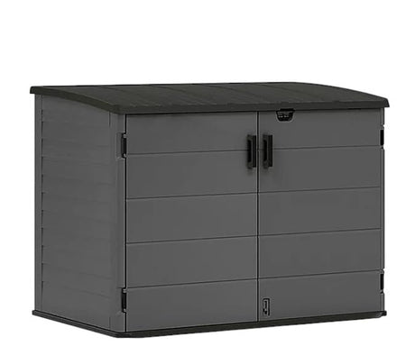 Stow-Away Horizontal Storage Shed, Outdoor Storage Box, Gray, Double Door Design-BMS4781 Generic