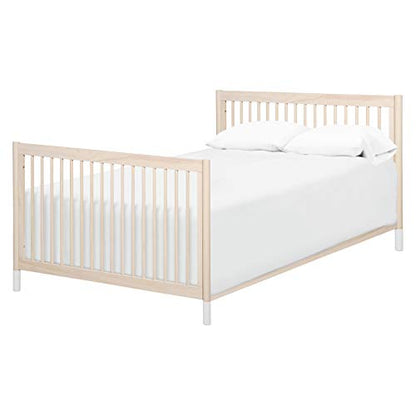 Babyletto Gelato 4-in-1 Convertible Crib with Toddler Bed Conversion in Washed Natural and White, Greenguard Gold Certified - WoodArtSupply