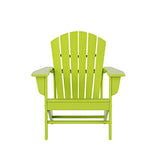 WestinTrends Dylan Adirondack Chair, All Weather Resistant Poly Lumber Outdoor Patio Chairs, Seashell Slat Curved Back, Widen Seat Armrest, Color Stay, Imitation Wood Texture, Lime Green WestinTrends