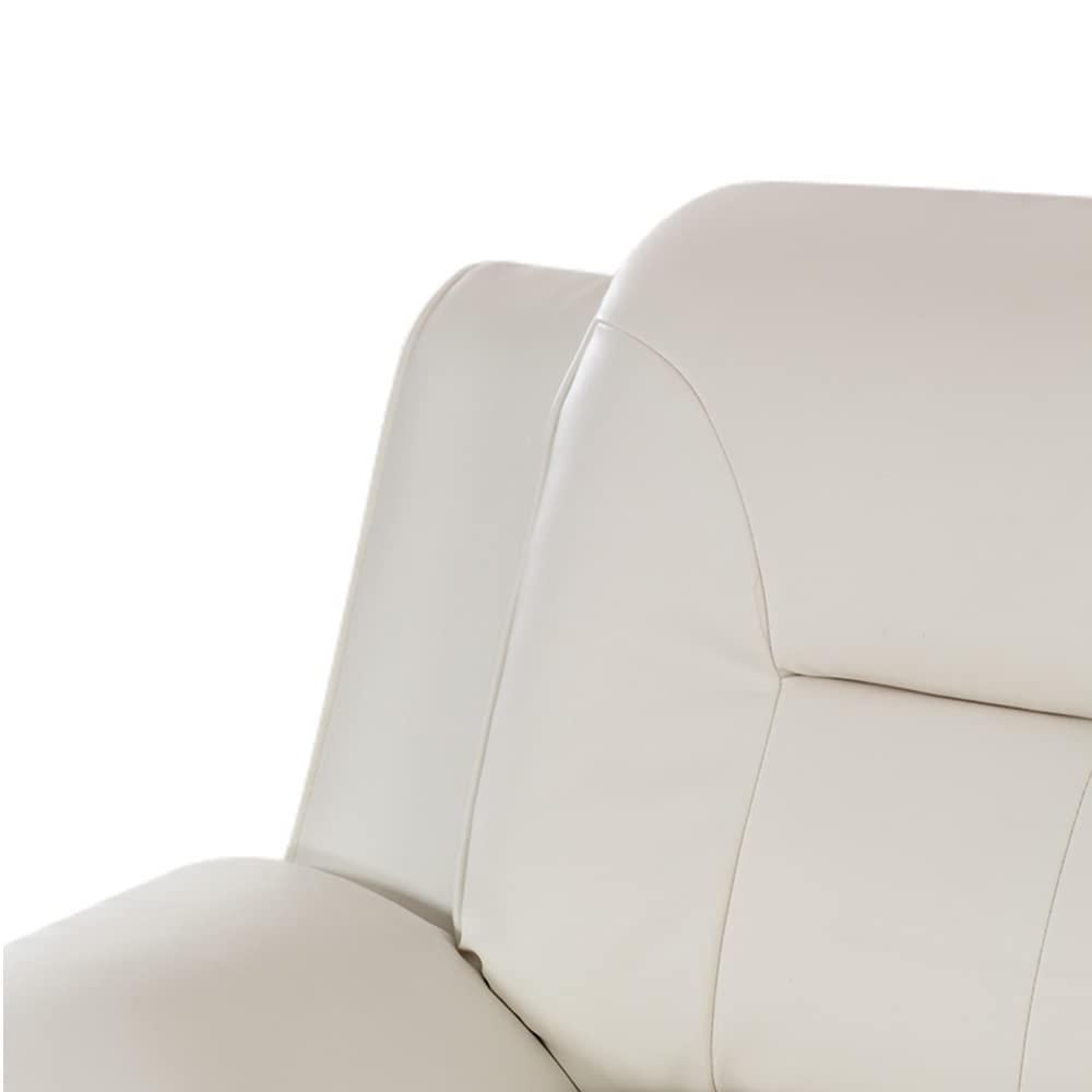 Plithzy 3 Piece Living Room Furniture Set, Leather Sofa Set for Living Room, Modern Couch Set with 3-Seater Sofa, Lovesat and Armchair (Cream White) Plithzy