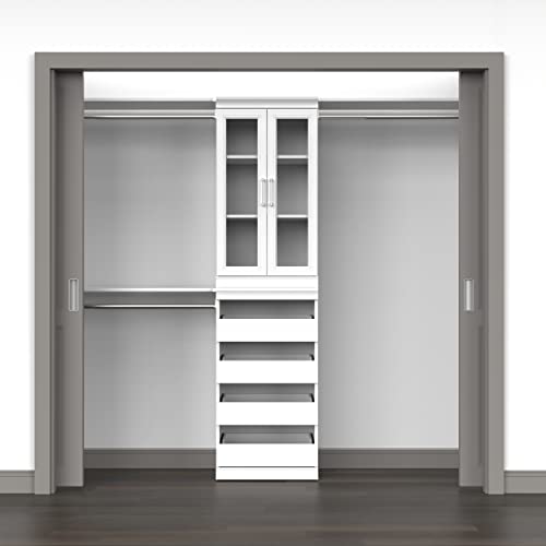 ClosetMaid Modular Storage Unit with 4 Drawers, Wood Closet Organizer, Stacking, Full Backer, Storage, Decorative Trim, White ClosetMaid
