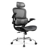 DEVAISE Ergonomic Mesh Home Office Desk Chair with Lumbar Support, High Back Reclining Computer Gaming Chair with Flip-up Armrests, 3D Headrest, Tilt Lock, Heavy Duty, SGS Class 4 Gas Lift, Black DEVAISE