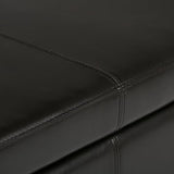 SIMPLIHOME Avalon 48 Inch Wide Contemporary Rectangle Storage Ottoman Bench in Tanners Brown Vegan Faux Leather, For the Living Room, Entryway and Family Room SIMPLIHOME