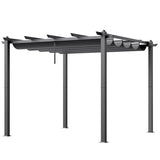 VEVOR 10'x10' Outdoor Retractable Pergola with Canopy, Aluminum Pergola with Retractable Canopy, Modern Pergola with Sun Shade Canopy for Patios, Gardens, Decks, Backyards (Gray) VEVOR