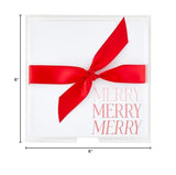 Slant Collections Christmas Stationary Set Loose-Leaf Paper Pad in Acrylic Holder, Merry Merry Merry slant collections