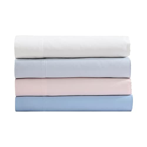 Laura Ashley - King Sheet Set, Soft & Smooth Sateen Cotton Bedding with a Lightweight Feel, 800 Thread Count, Bed Sheets with Matching Pillowcases (Solid White) Laura Ashley