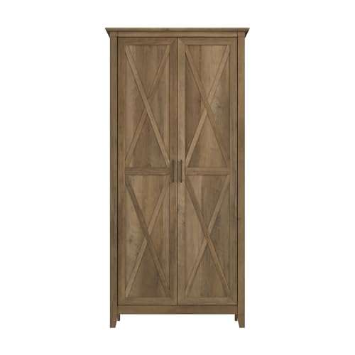 Bush Furniture Key West Tall Storage Cabinet with Doors and Shelves in Reclaimed Pine, 2 Door Organizer for Home Office, Living Room, Entryway Bush Business Furniture