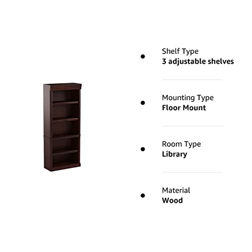 Sauder Heritage Hill Library/Book shelf, L: 29.80" x W: 12.99" x H: 71.26", Classic Cherry finish Sauder