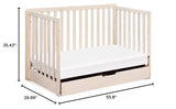 Carter's by DaVinci Colby 4-in-1 Convertible Crib with Trundle Drawer in Washed Natural, Greenguard Gold Certified, Undercrib Storage DaVinci