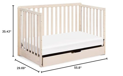 Carter's by DaVinci Colby 4-in-1 Convertible Crib with Trundle Drawer in Washed Natural, Greenguard Gold Certified, Undercrib Storage