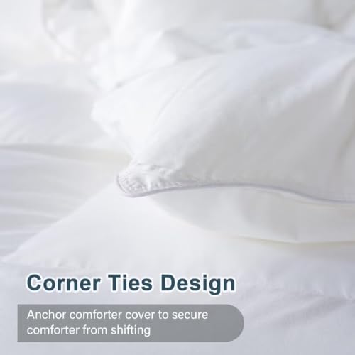 WhatsBedding Twin Comforter,Filled with Feather and Down, White Duvet Insert - Luxurious Hotel Collection Bed Blanket Comforter - 100% Cotton Shell -Twin Size 64x88 Inch WhatsBedding